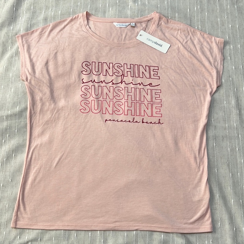 NWT Baby Pink Pensacola Beach Short Sleeve Shirt